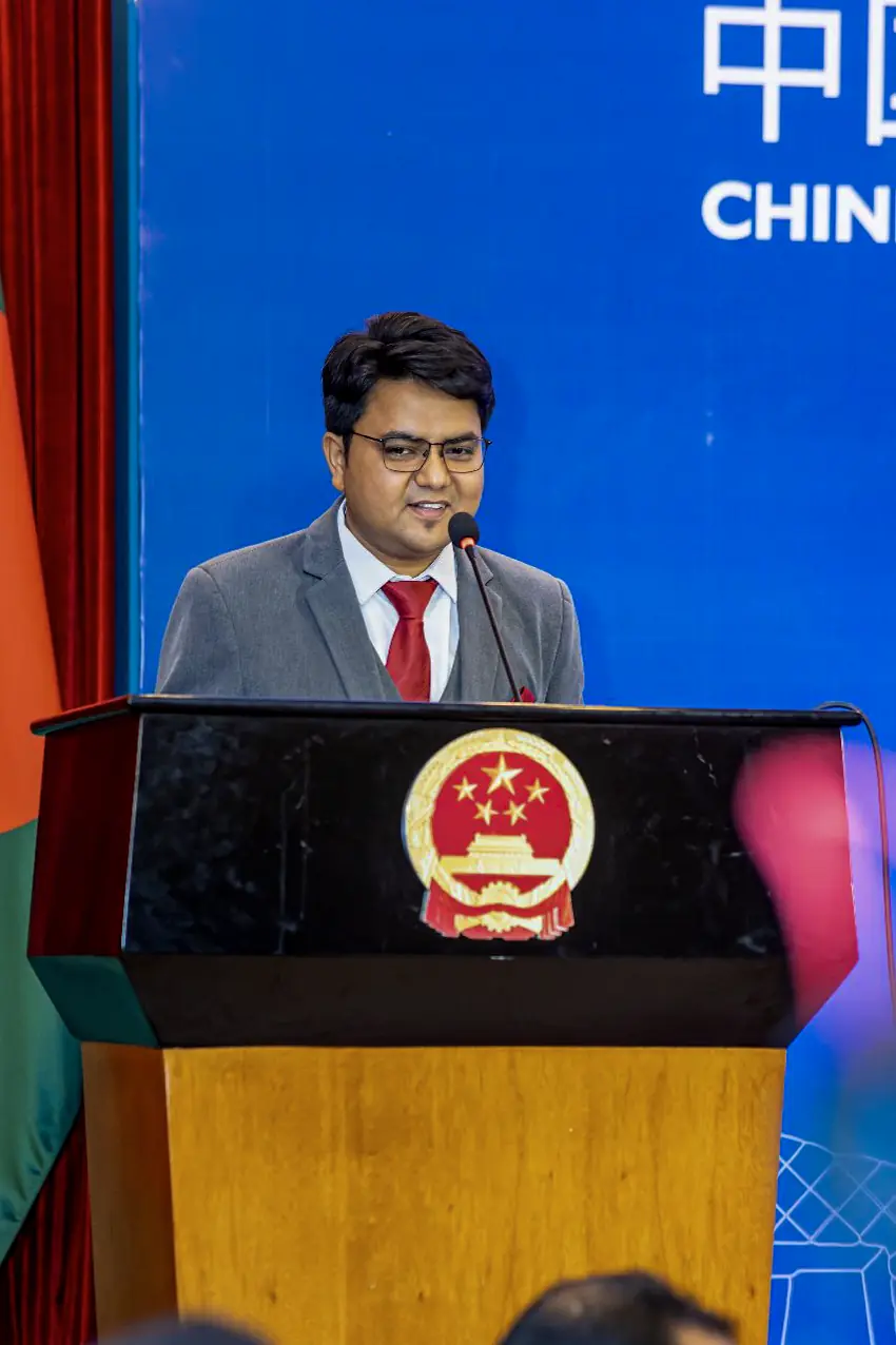 Md. Moneruzzaman speaking at a professional event